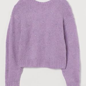NWT Lilac Knit Sweater Embellished